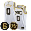 Men's Boston Celtics Bill Russell & John Havlicek Patch Jersey - All Stitched