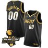 Miami Heat 3-Time Champions Patch Collection Custom Jersey - All Stitched