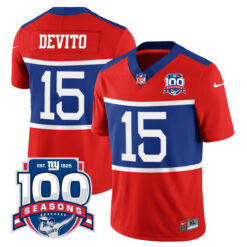 Men's New York Giants "Century Red' 100TH Season Commemorative Vapor Jersey - All Stitched