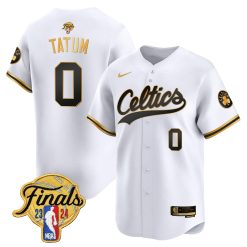 Men's Boston Celtics 2024 Finals Patch Baseball Jersey - All Stitched