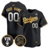 Dodgers 2024 World Series Gold Trim Vapor Premier Limited Custom Jersey V3 - All Stitched