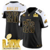 Men's Philadelphia Eagles Super Bowl LIX Patch Gold Vapor Limited Jersey - All Stitched