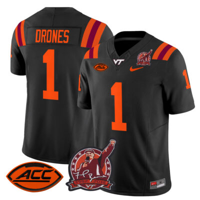 Men's Virginia Tech Hokies Coach Frank Beamer Patch Vapor Limited Jersey - All Stitched