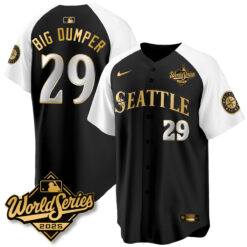 Seattle Mariners 2025 World Series Gold Jersey - All Stitched