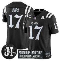 Men's Indianapolis Colts 2025 'Gothic Iron Hoof Edition' Vapor Limited Jersey - Jim Irsay Patch - All Stitched