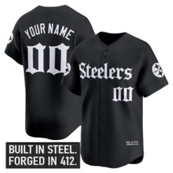 Pittsburgh Steelers 'Gothic Steel City Edition' Vapor Baseball Custom Jersey - All Stitched