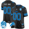 Detroit Lions 2025 Michigan & 90th Year Patch Vapor Custom Jersey - All Stitched