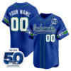 Seattle Seahawks 50th Anniversary Vapor Baseball Custom Jersey - All Stitched