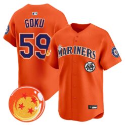 Men's Seattle Mariners x Dragon Ball Vapor Premier Limited Jersey - All Stitched